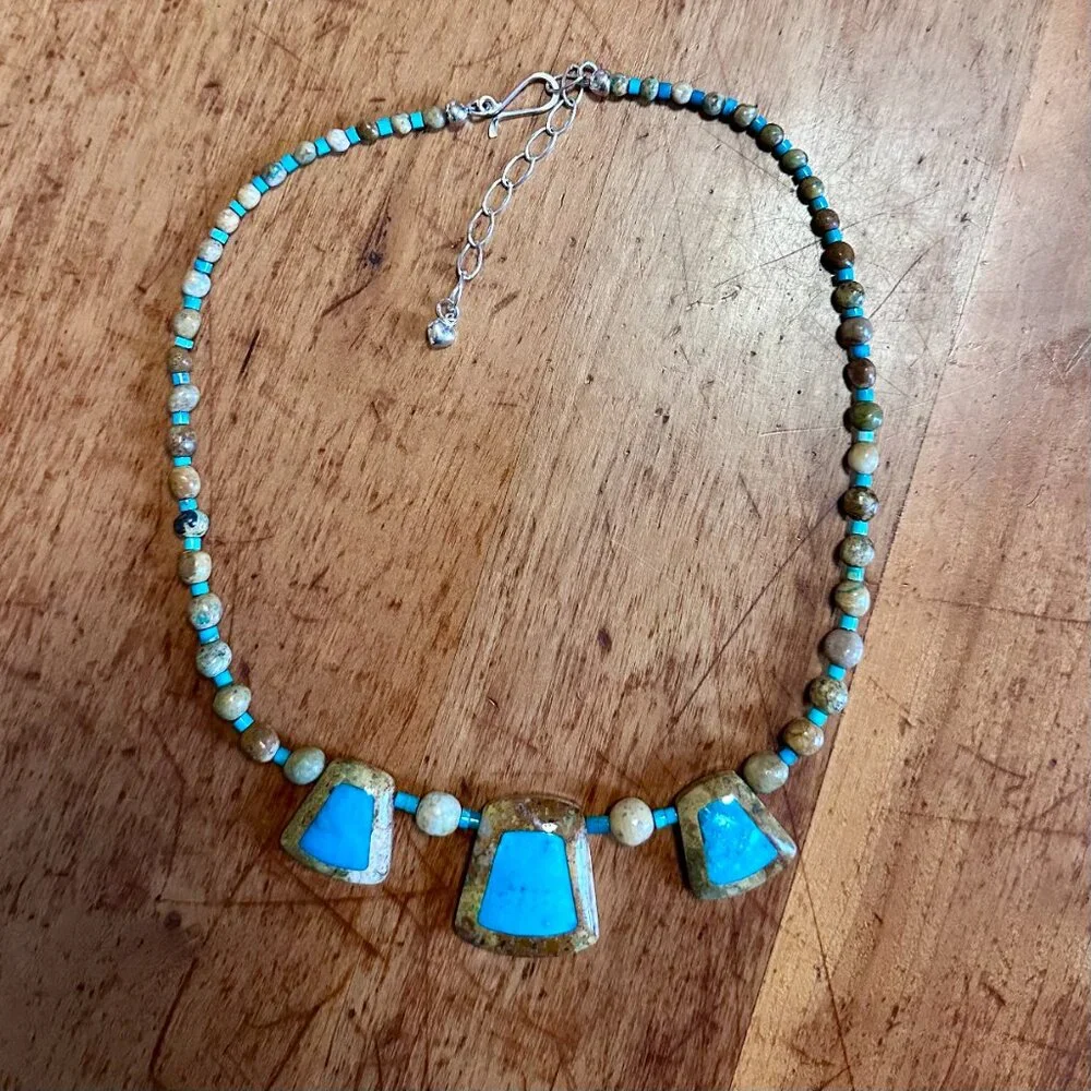 NWT | Jay King Turquoise & Jasper Necklace | Sterling Silver | 18-21” (269) - Picture 12 of 13
